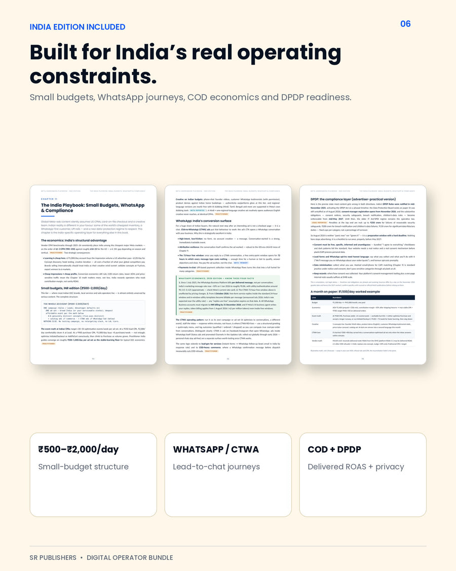 Preview of India small-budget, WhatsApp, COD and DPDP guidance