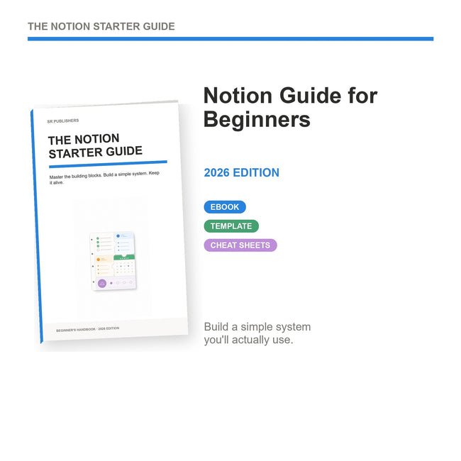 The Notion Starter Guide — Beginner Ebook + Notion Template Bundle (2026 Edition)